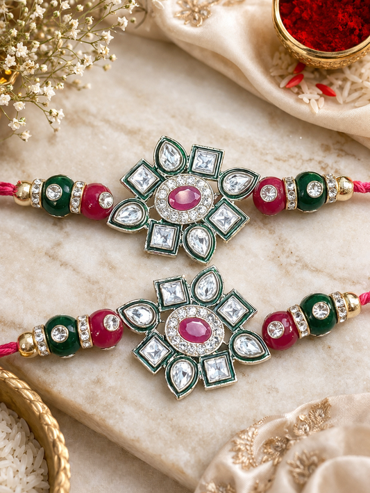 Beautiful kundan work Rakhi (pack of 1 Rakhi)