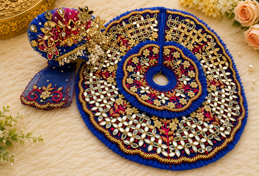Shree Janmashtami Special Heavy Designer Boutique Laddu Gopal Poshak With Mukut – 6 Inch Idol        Size Available : 8,10,12