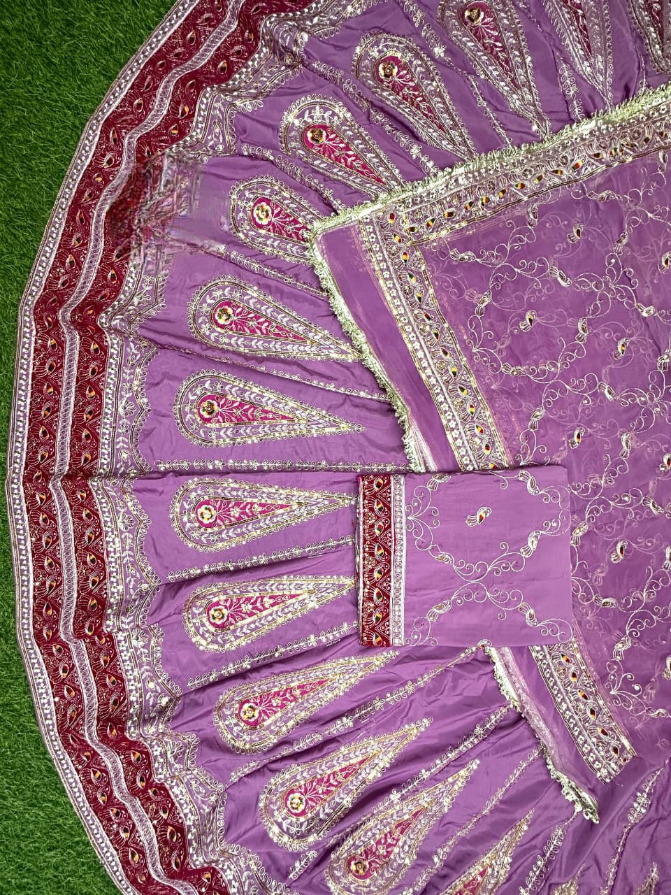 Royal Designer Rajputi Poshak with 4 MTR Full Gher Lehenga