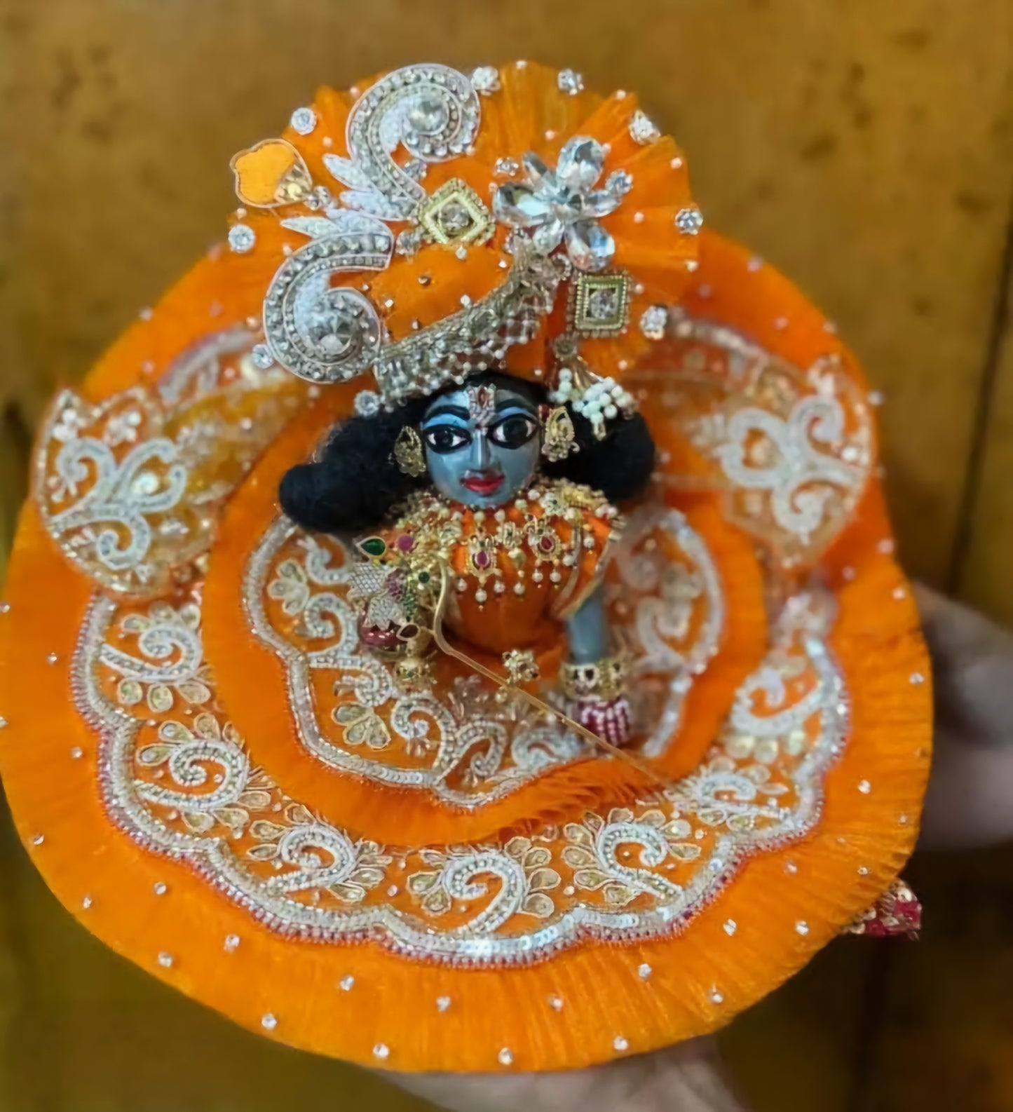 Natkhat Gopal Designer Poshak with Mukut 6inch