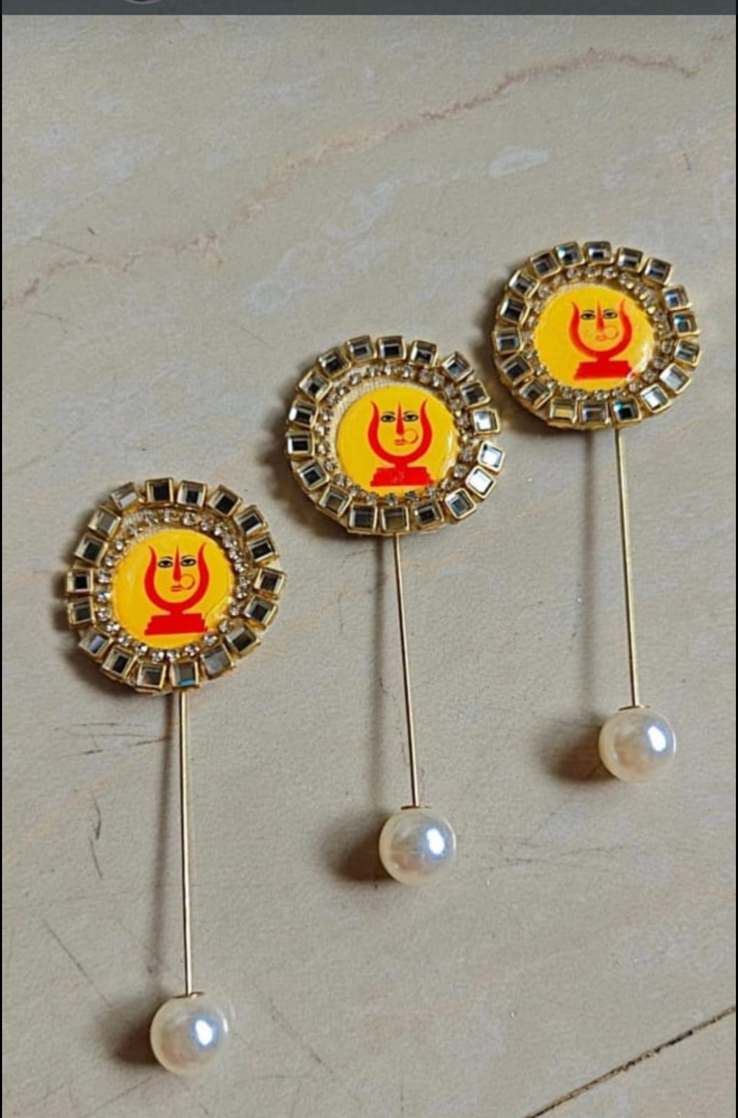 Rani Sati Dadi Divine Brooch Set (Pack of 25) | Devotional Badge for Religious Ceremonies