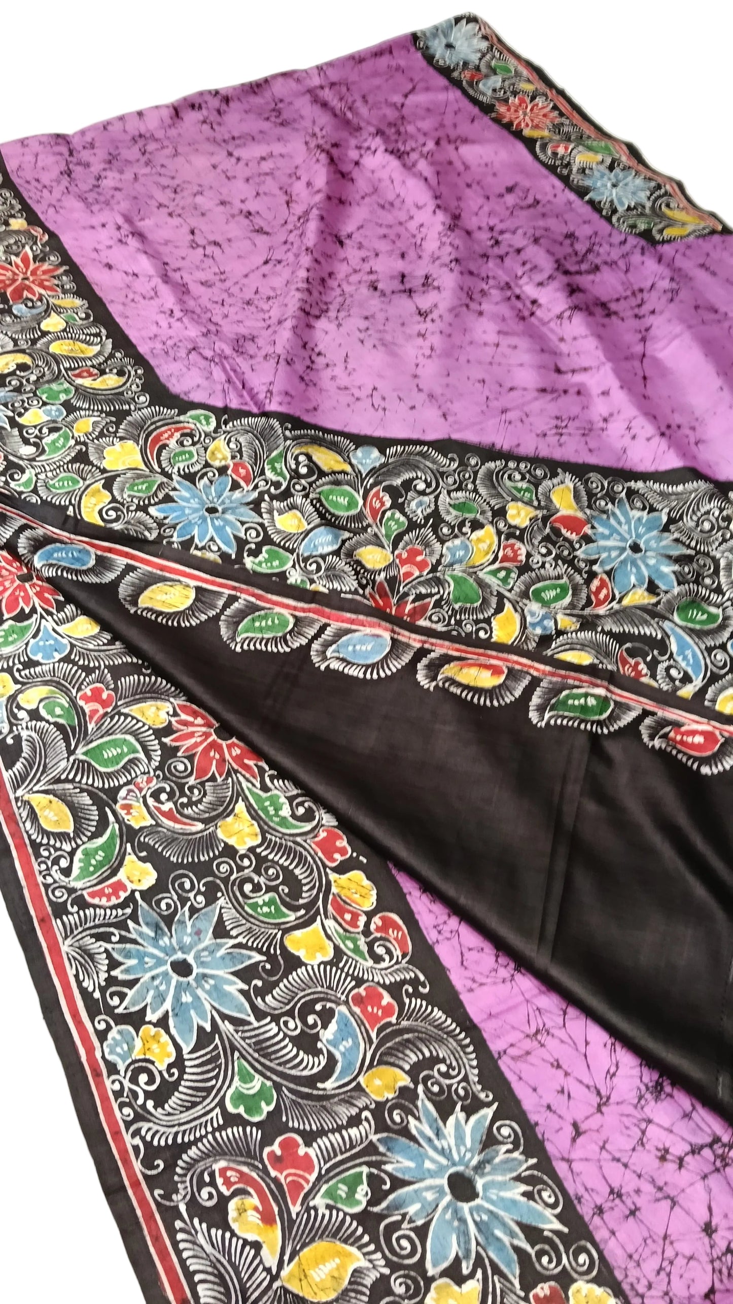 Authentic Bishnupuri Batik Pure Silk Saree | Handprinted & Silk Mark Certified