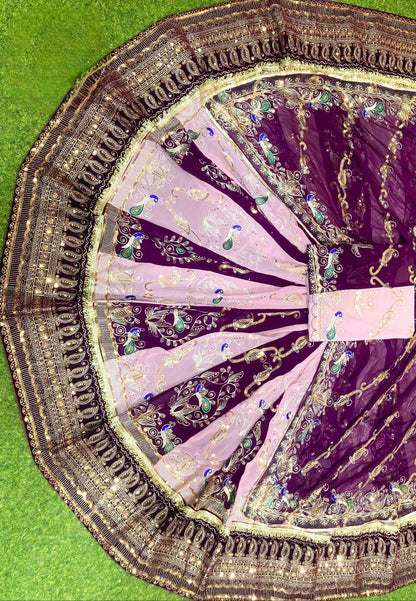 Designer 4.5 mt Gher Rajwadi Lehanga poshak