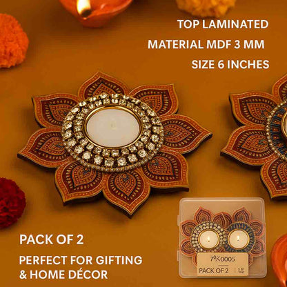 Designer Decorative MDF Rangoli plates pack of 2