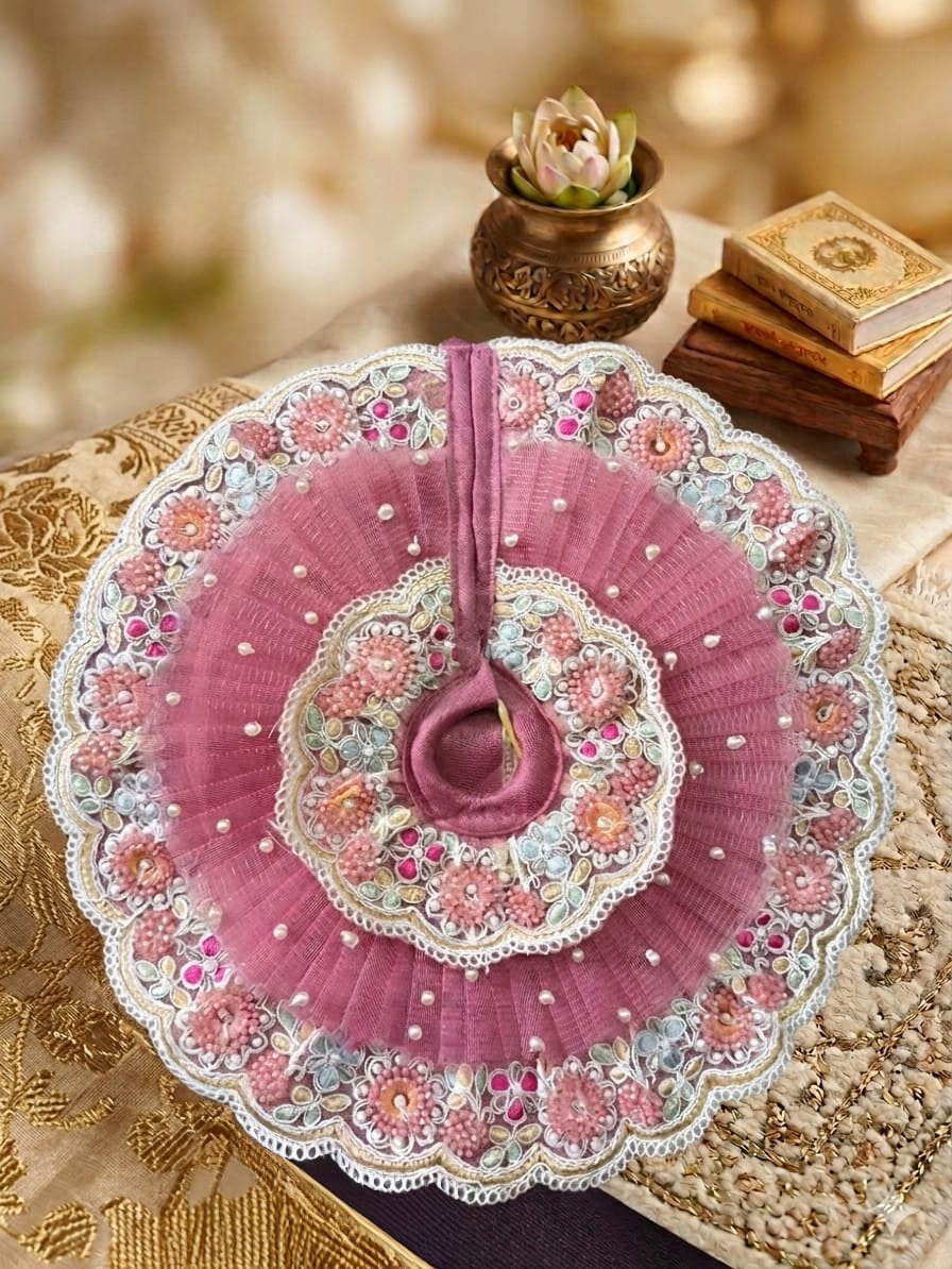 Beautiful Handwork Ladoo Gopal Poshak 6 Inch with Mukut | Designer Laddu Gopal Dress Set