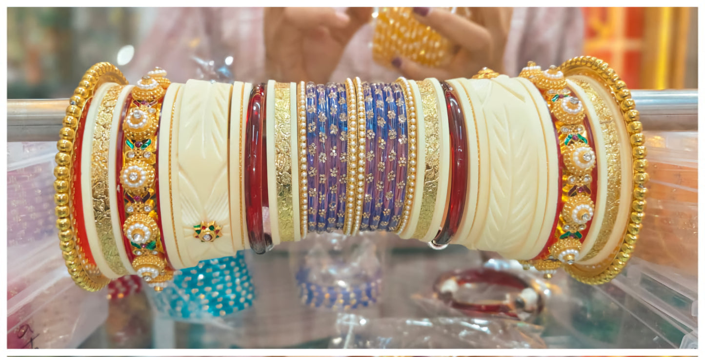 Traditional Rajshree Chuda Bangles Set | Bridal & Rajasthani Wedding Bangles