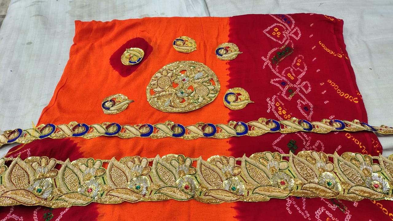 Premium Kolkata Ojaria Pila Chunri | Handmade Wedding & Puja Chunri