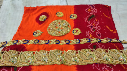 Premium Kolkata Ojaria Pila Chunri | Handmade Wedding & Puja Chunri