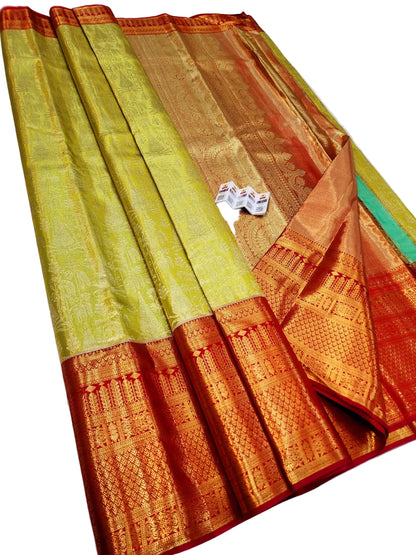 Kanchipuram Pure Silk Handloom Floral Bridal Saree Silk Mark Certified | Pure Pattu Wedding Saree