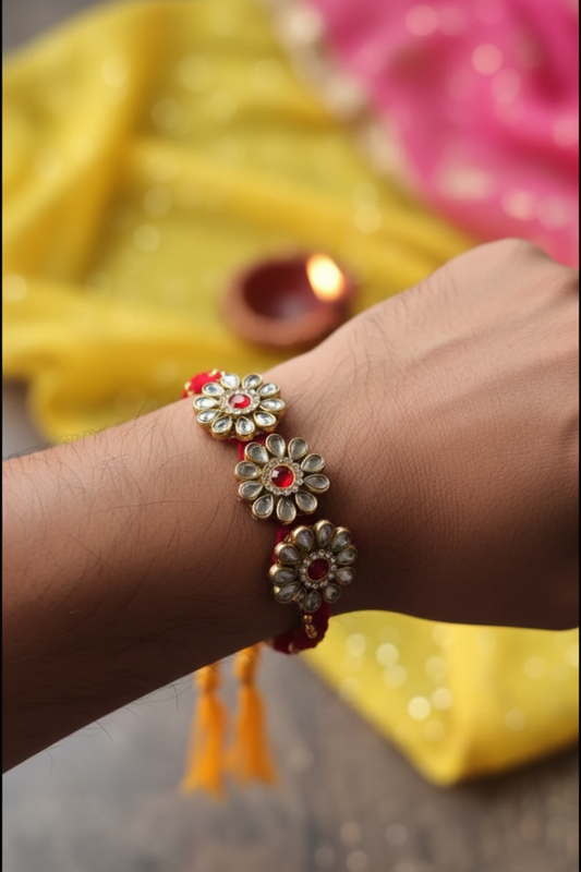 Beautiful diamond stone moli kalawa rakhi  pack of 1