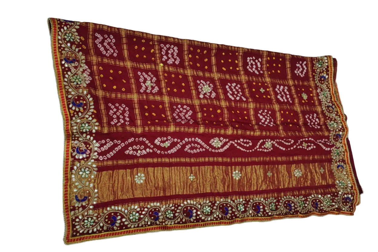 Modal Gajji Silk Gotta Patti Beautiful Handwork Traditional Odhna