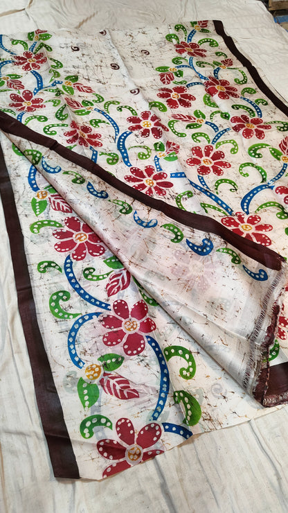 Bishnupuri Batik Pure Silk Saree | Handcrafted Premium Silk Saree