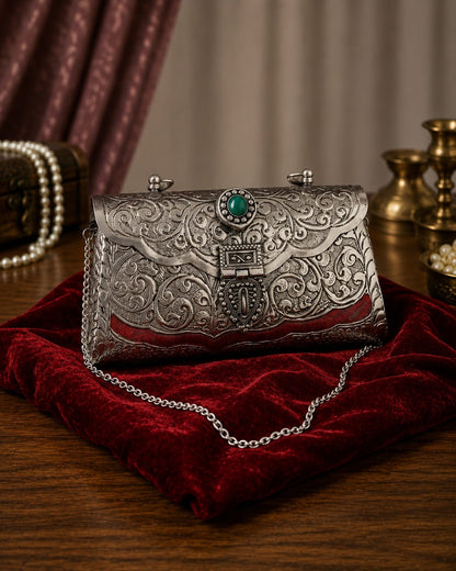 Royal Brass Rajwadi Metal Clutch Bag
