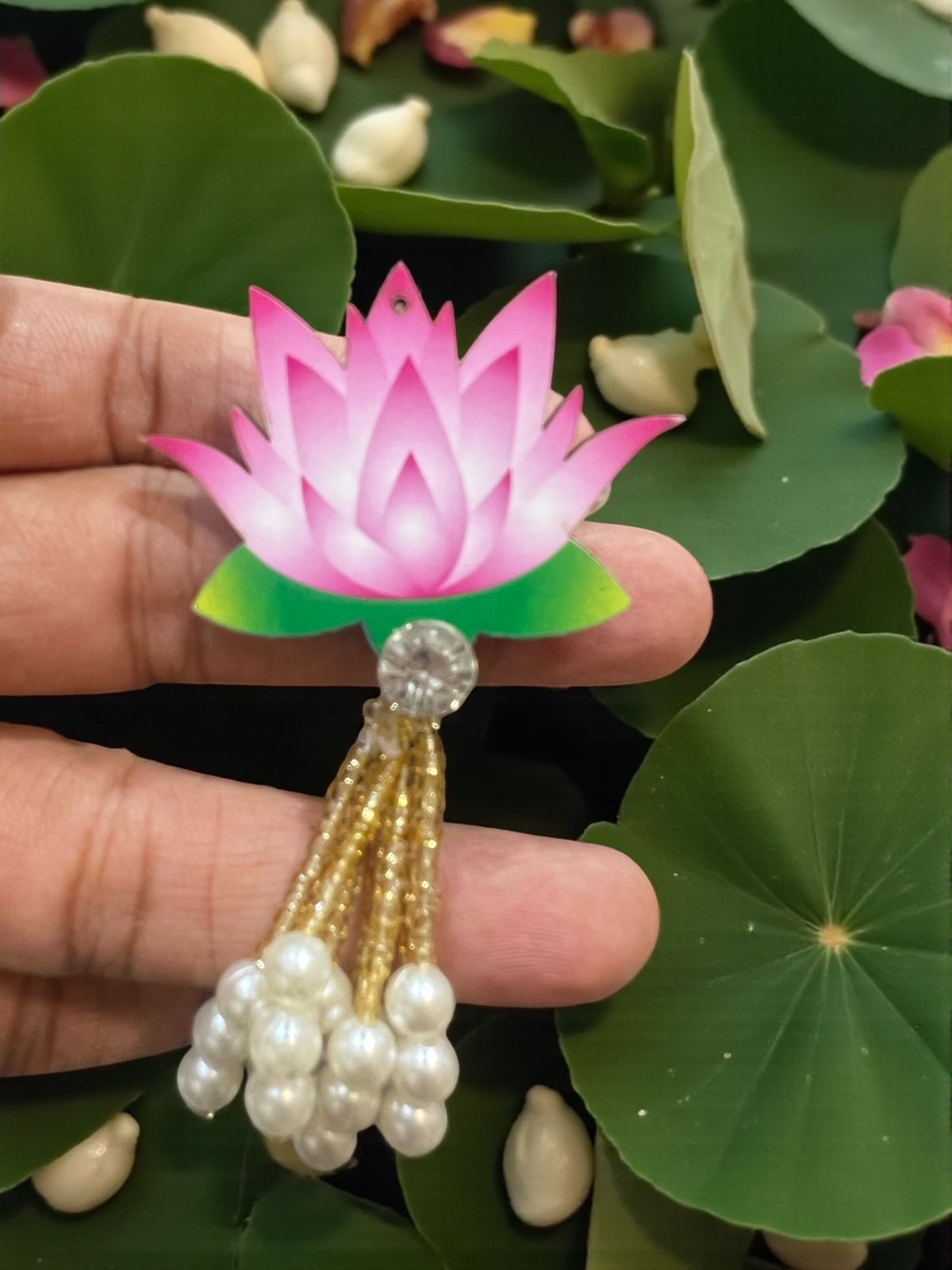 Beautiful handcrafted lotus brooch pack of 25