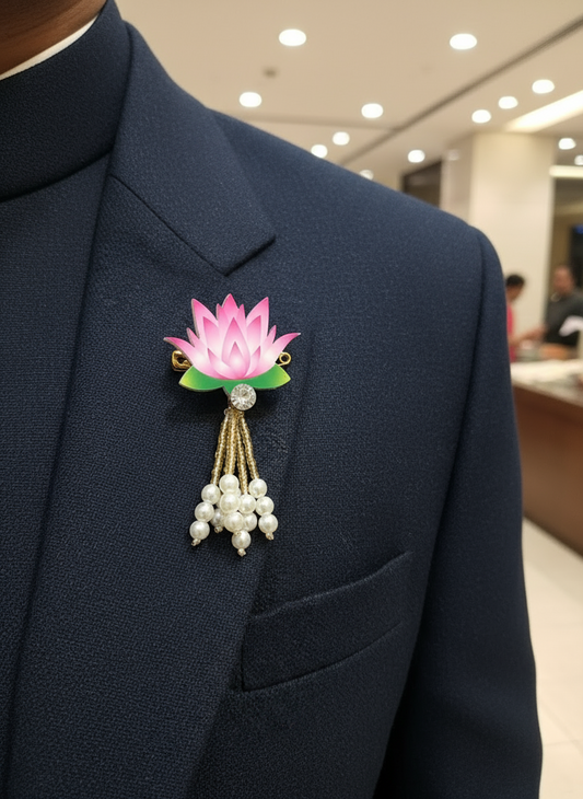 Beautiful handcrafted lotus brooch pack of 25