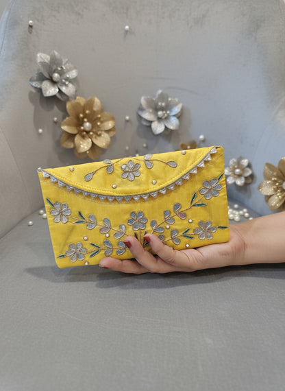Gota Pearl Cheed Designer Money Envelope | Elegant Gift Bag/Clutch (Pack of 2) mix color