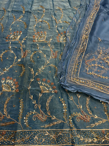 Heavy Tissue Thakurji Poshak – Pure Odhna with Jardozi Dabka Handwork