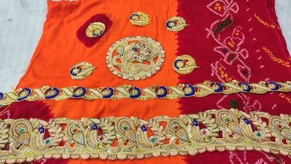 Premium Kolkata Ojaria Pila Chunri | Handmade Wedding & Puja Chunri