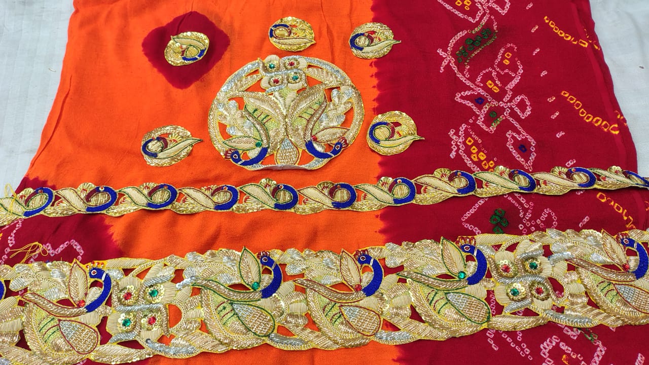 Premium Kolkata Ojaria Pila Chunri | Handmade Wedding & Puja Chunri