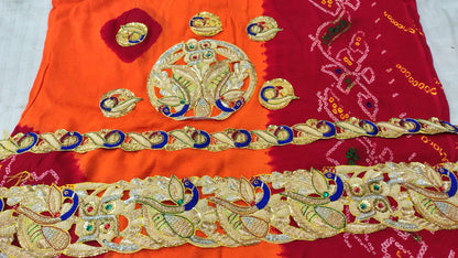 Premium Kolkata Ojaria Pila Chunri | Handmade Wedding & Puja Chunri