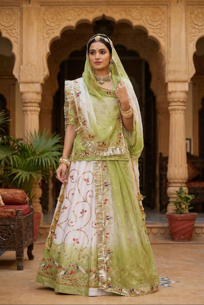 Rajasthani Humrai Odhna Poshak | Soft Tissue Crush Fabric with Handwork