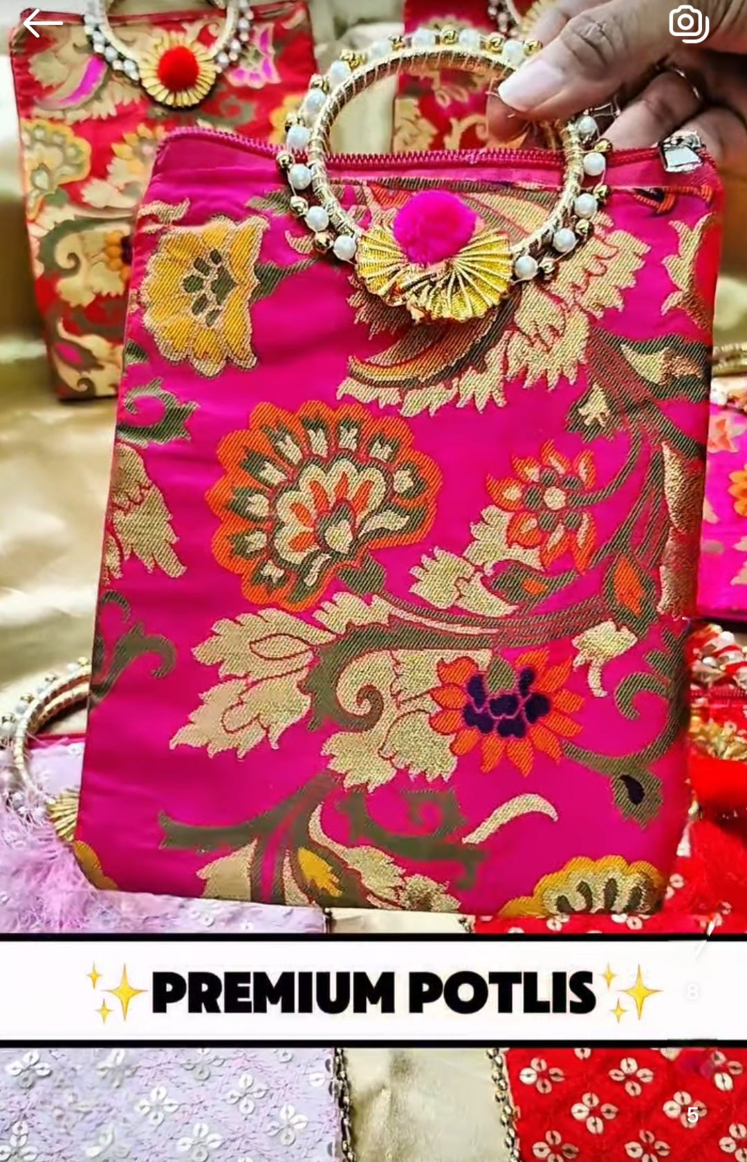 Pooja/ Mangal path/Wedding return Gift Potli bags(Pack of 2)