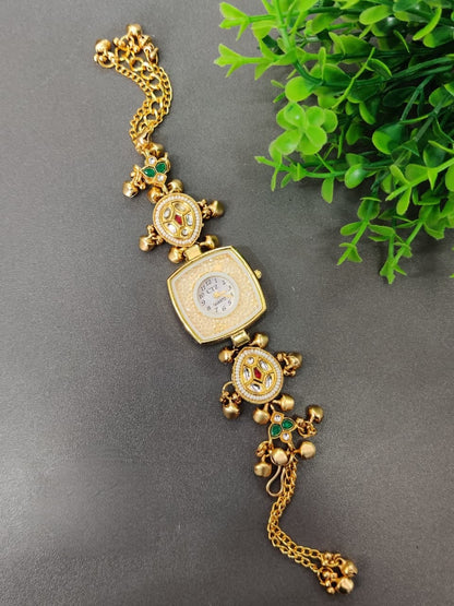 Royal Kashmiri Kundan Meenakari Watch