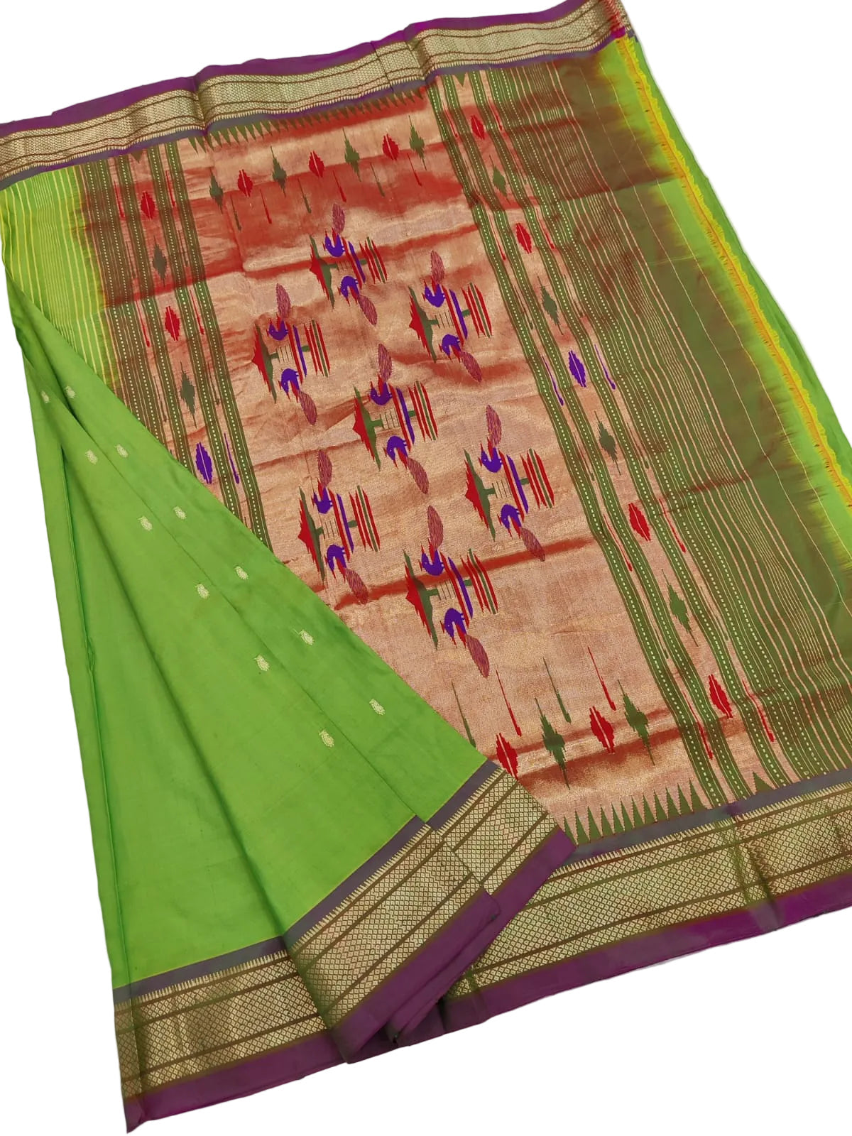 Paithani Saree  – Pure Silk Handloom, Running Blouse, Silk Mark
