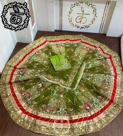 Royal Traditional Colour  7MTR Big Gher Handcrafted Rajputi Poshak |  Rajasthani Wedding Dress