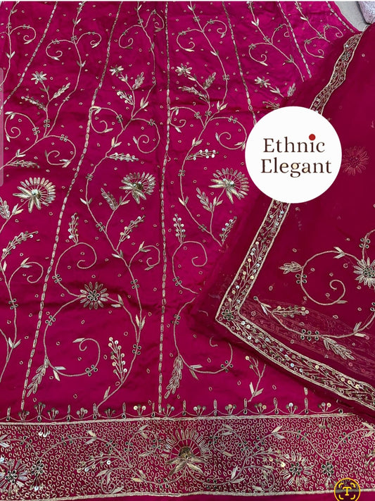 Bembar satin thakurji pure odhna heavy jardoji dabka work poshak*