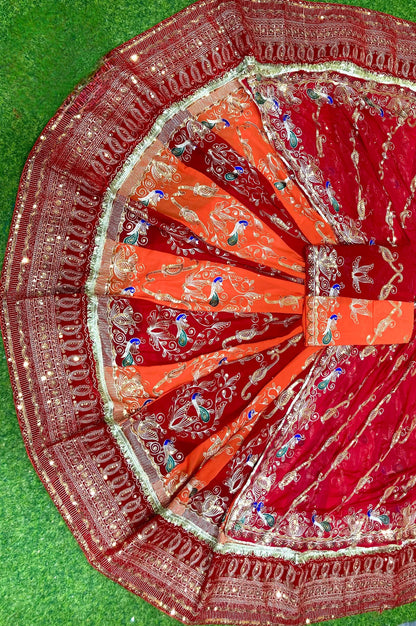 Designer 4.5 mt Gher Rajwadi Lehanga poshak