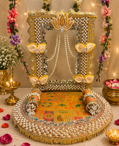 Tyoharmart Festive Ready Mandap & Singhasan for Laddu Gopal, Ganpati & Home Temple