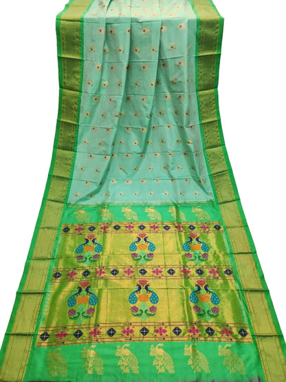 Pure Silk Paithani Saree with Maharani Pallu & Meenakari Buti – Kalanjali Collection