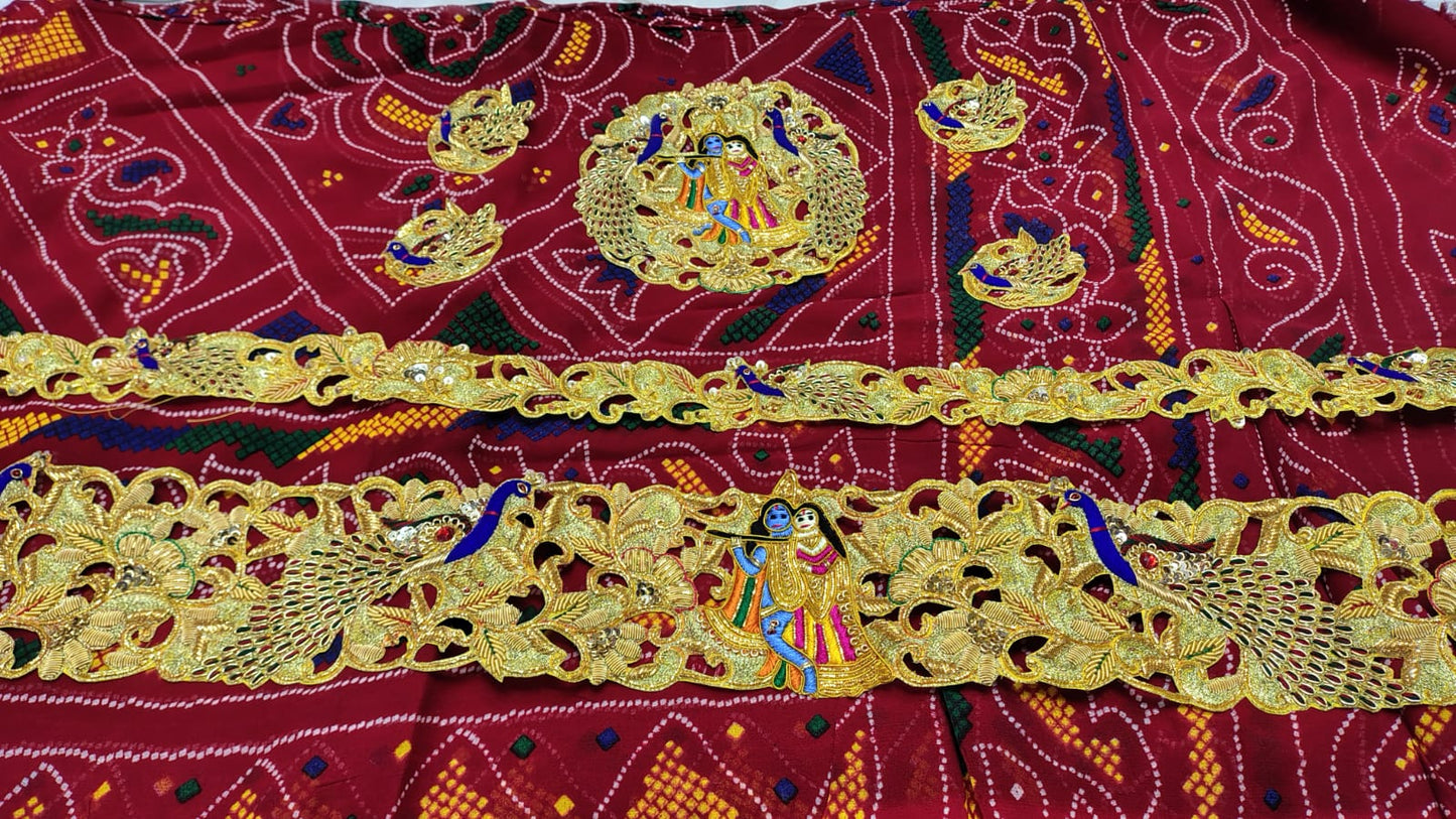 Traditional Pila Chunri –   Ojaria with Kolkata Zardosi Handwork
