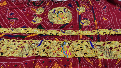 Traditional Pila Chunri –   Ojaria with Kolkata Zardosi Handwork
