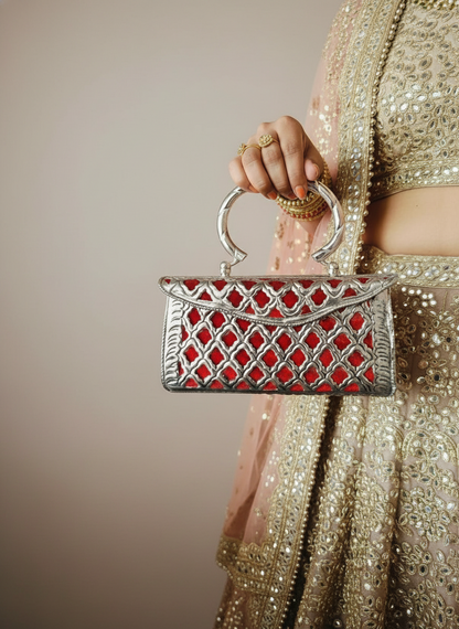 Antique Colorful Handmade Metal Clutch