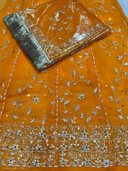 Elegant Boutique Rajasthani Poshak – Pure Hamrahi Fabric with Original Pitta Work & Aari Magji
