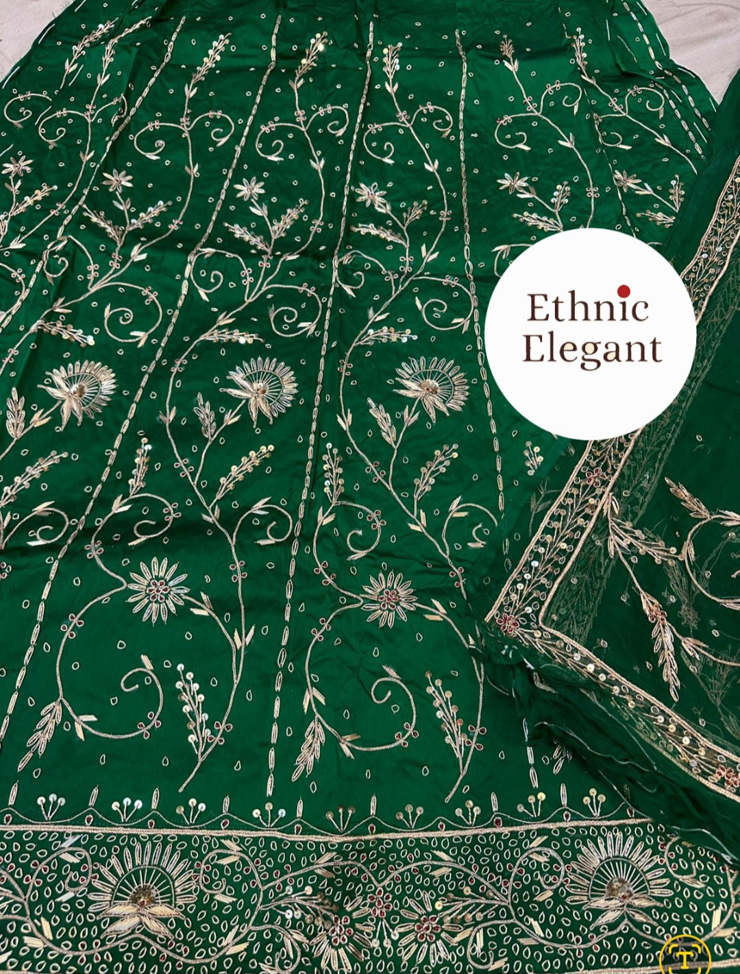 Heavy Bemberg Satin Thakurji Poshak – Pure Odhna with Jardozi Dabka Handwork