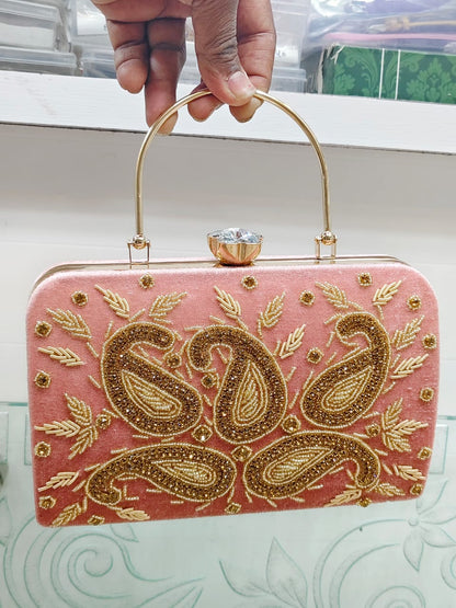 Elegant Metallic Gold Shimmery Party Clutch