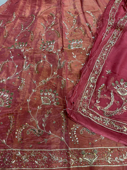 Heavy Tissue Thakurji Poshak – Pure Odhna with Jardozi Dabka Handwork