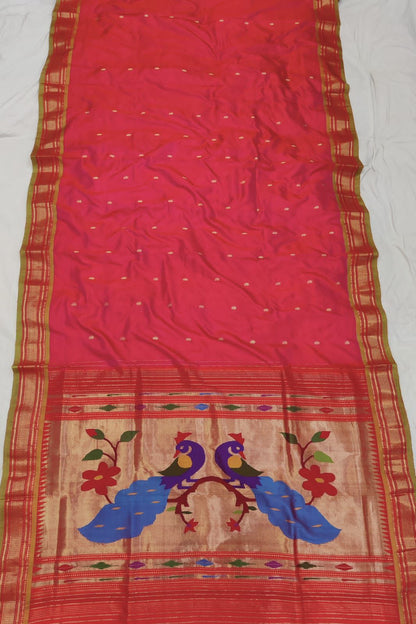 Yeola Fancy Paithani Silk Saree – Pure Handloom Silk with Shoulder Butti & Silk Mark