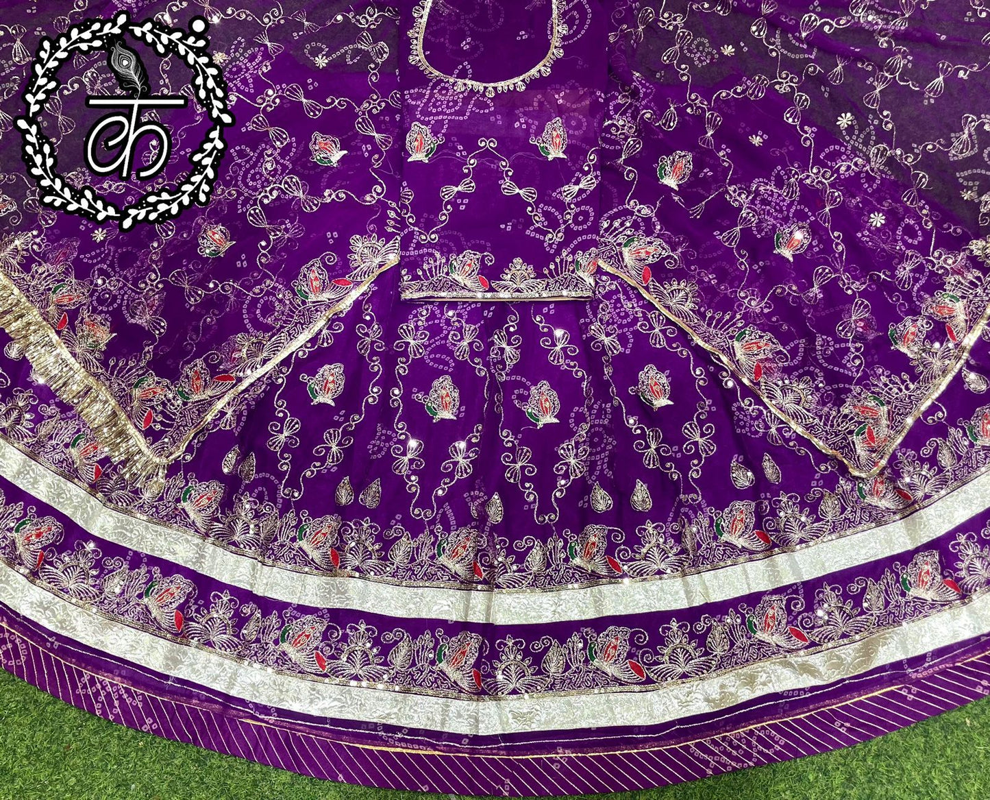 Designer Boutique Chunnari Heavy Poshak – Copper Sequence, Zari Work & Heavy Odhani