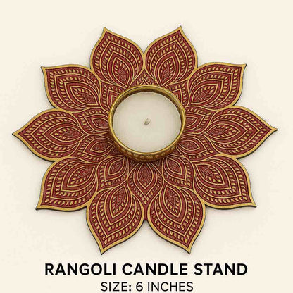Golden floral designer Rangoli plates pack of 4