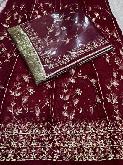 Elegant Boutique Rajasthani Poshak – Pure Hamrahi Fabric with Original Pitta Work & Aari Magji