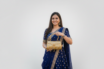 Rajwadi Antique Finish Meenakari Brass Clutch Purse
