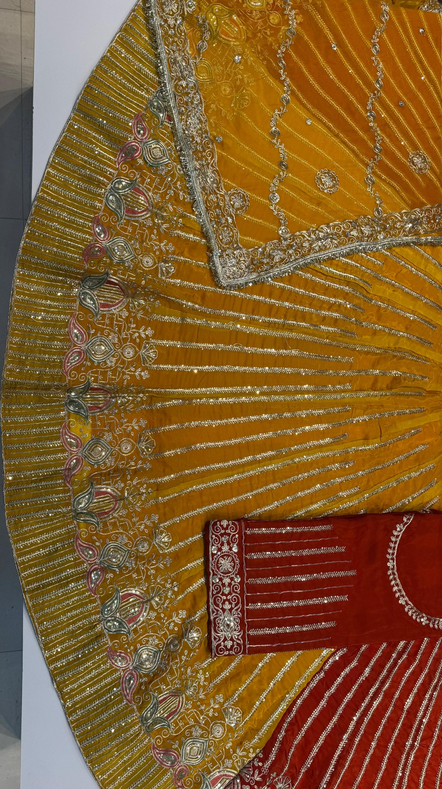 Premium Qualitya Viscose Fabric with Humrahi Pure Contrast Odhani Heavy Fancy Coding Jari Sequence Work Elegant poshak