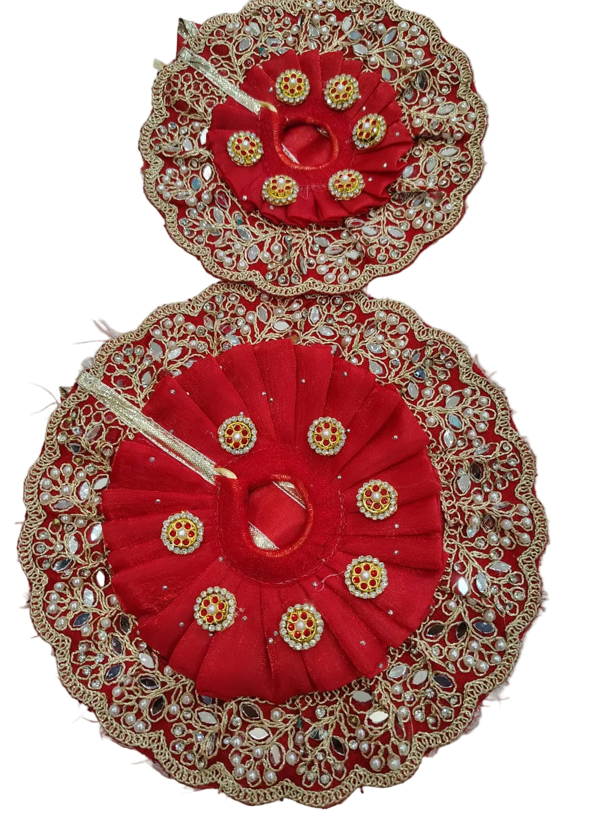 Premium Embroidered Ladoo Gopal Ji Poshak with Mukut