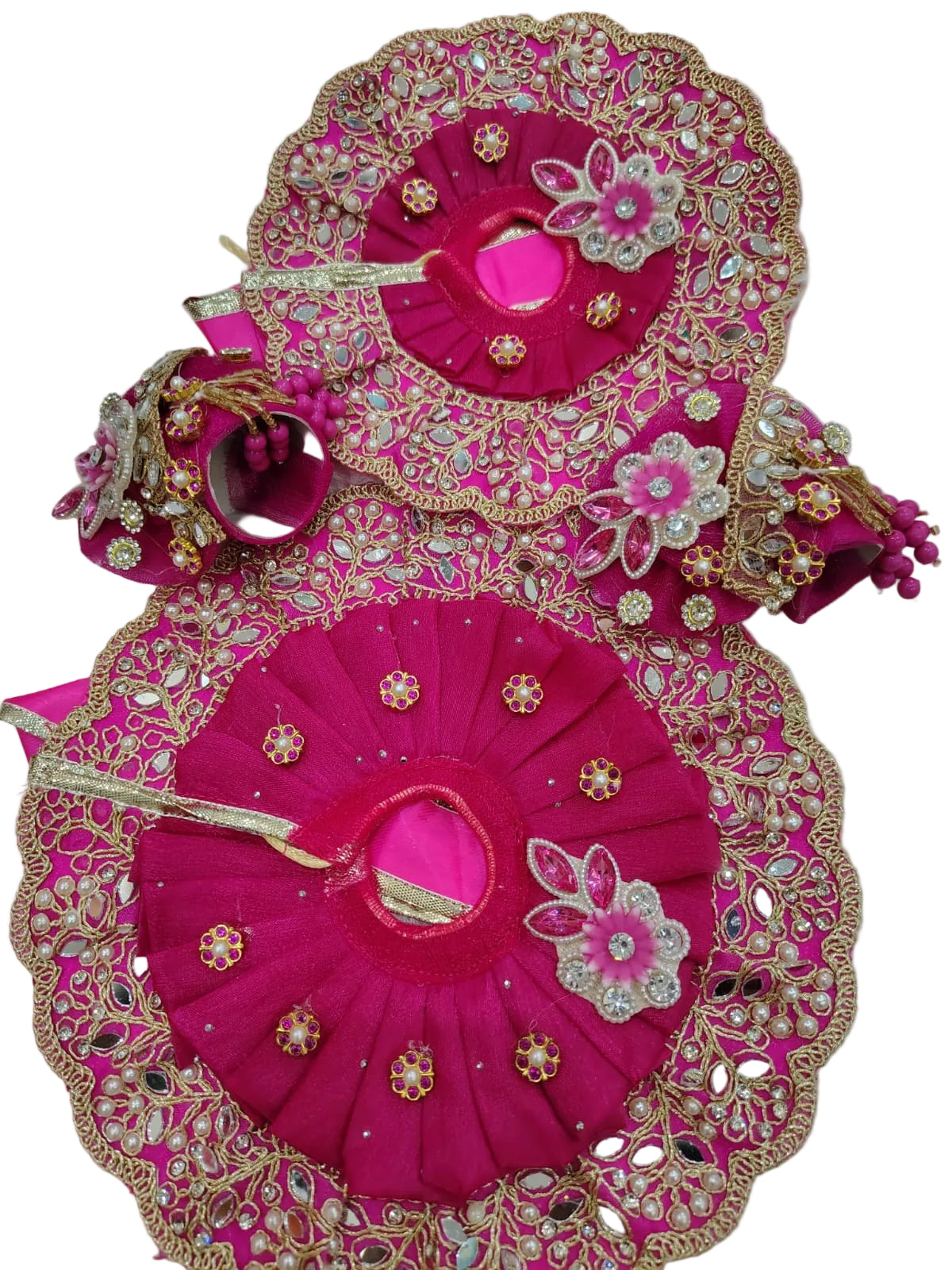 Premium Embroidered Ladoo Gopal Ji Poshak with Mukut