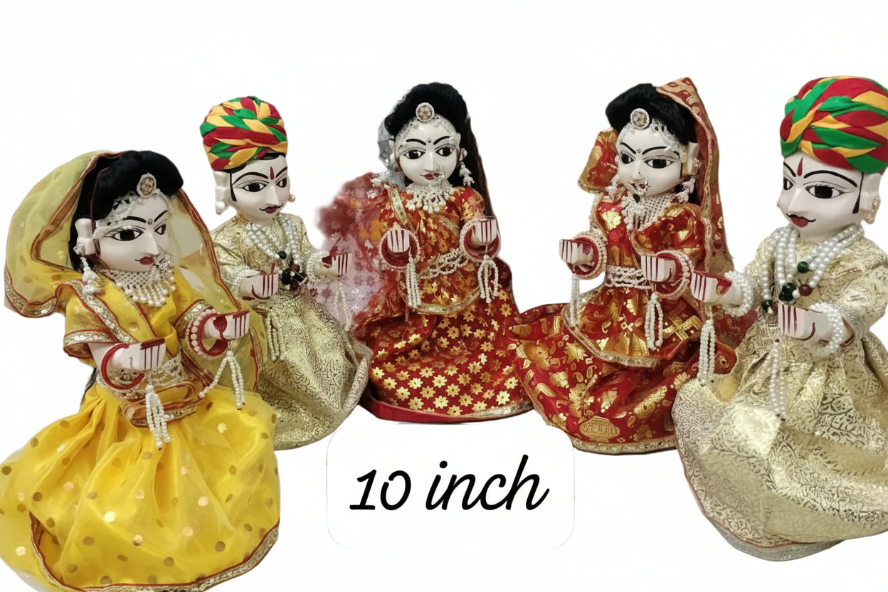 Gangaur Puja 5 Piece Set – 10 Inch Traditional Isar Gauri Murti Set for Teej & Gangaur Festival