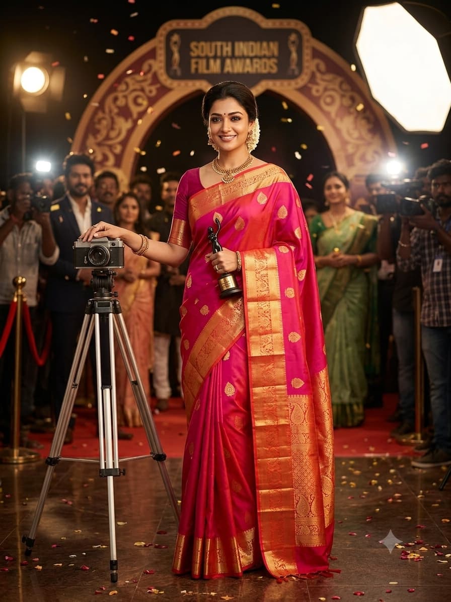 Partywear pure silk Kanjivaram Saree silk mark certified